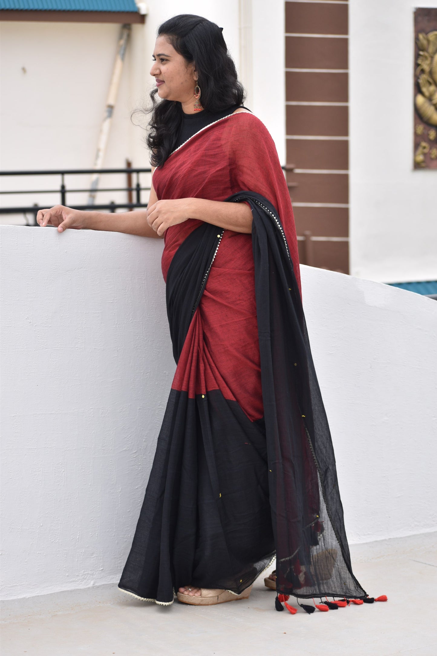 BLACK  MUL SAREE