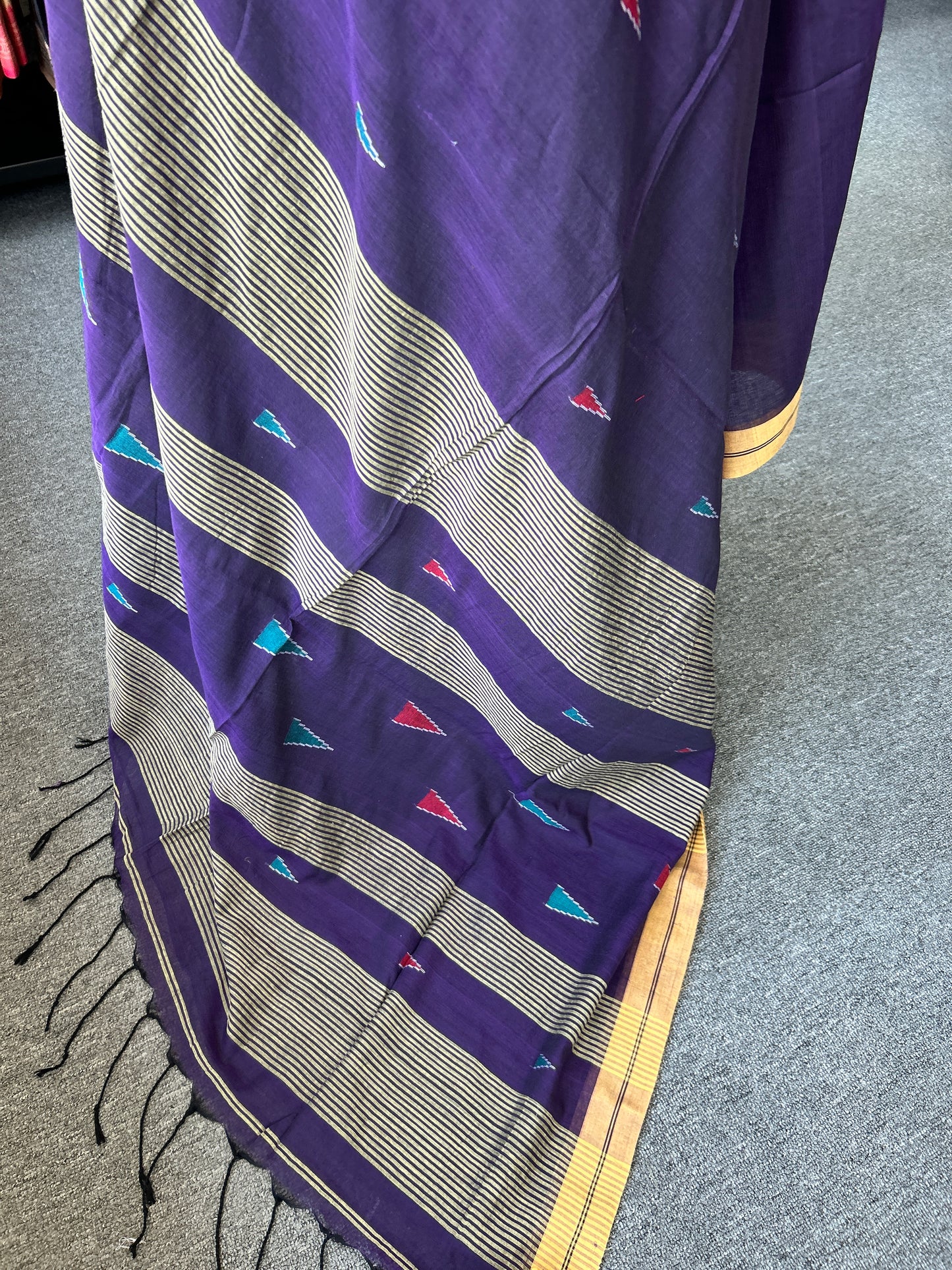 PURPLE MERCERISED JAMDANI