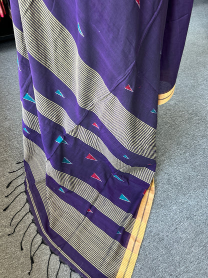 PURPLE MERCERISED JAMDANI
