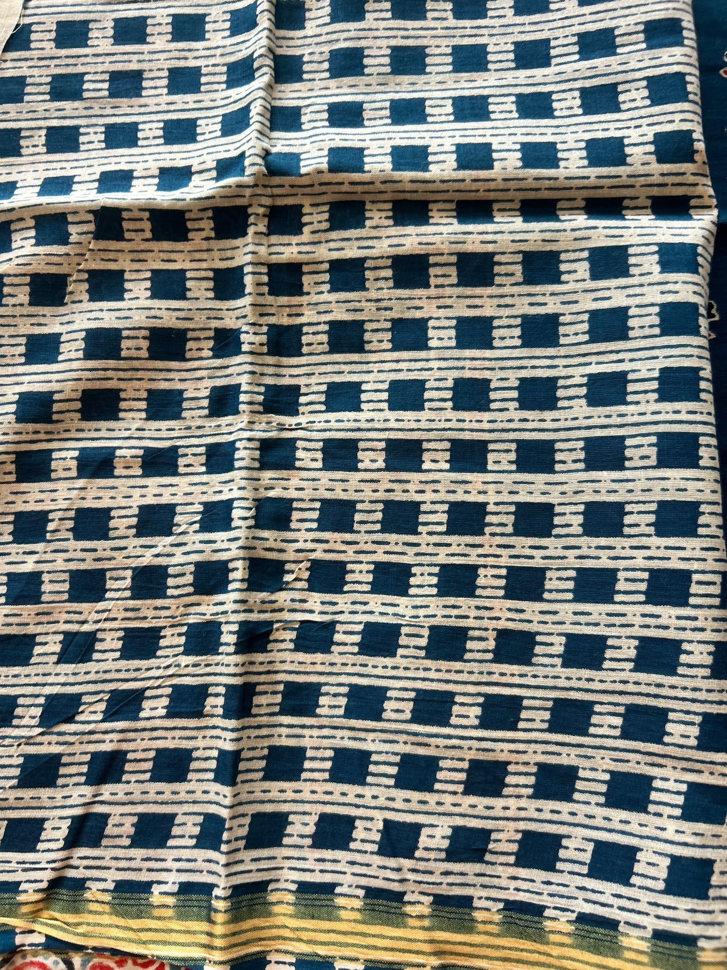 Blue chanderi mul cotton