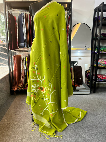GREEN MUL JAMDANI SAREE