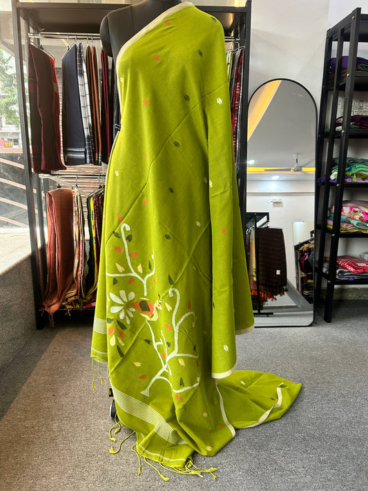 GREEN MUL JAMDANI SAREE