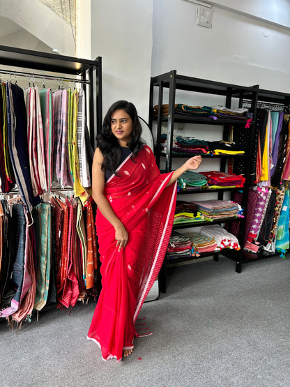 RED MUL JAMDANI SAREE