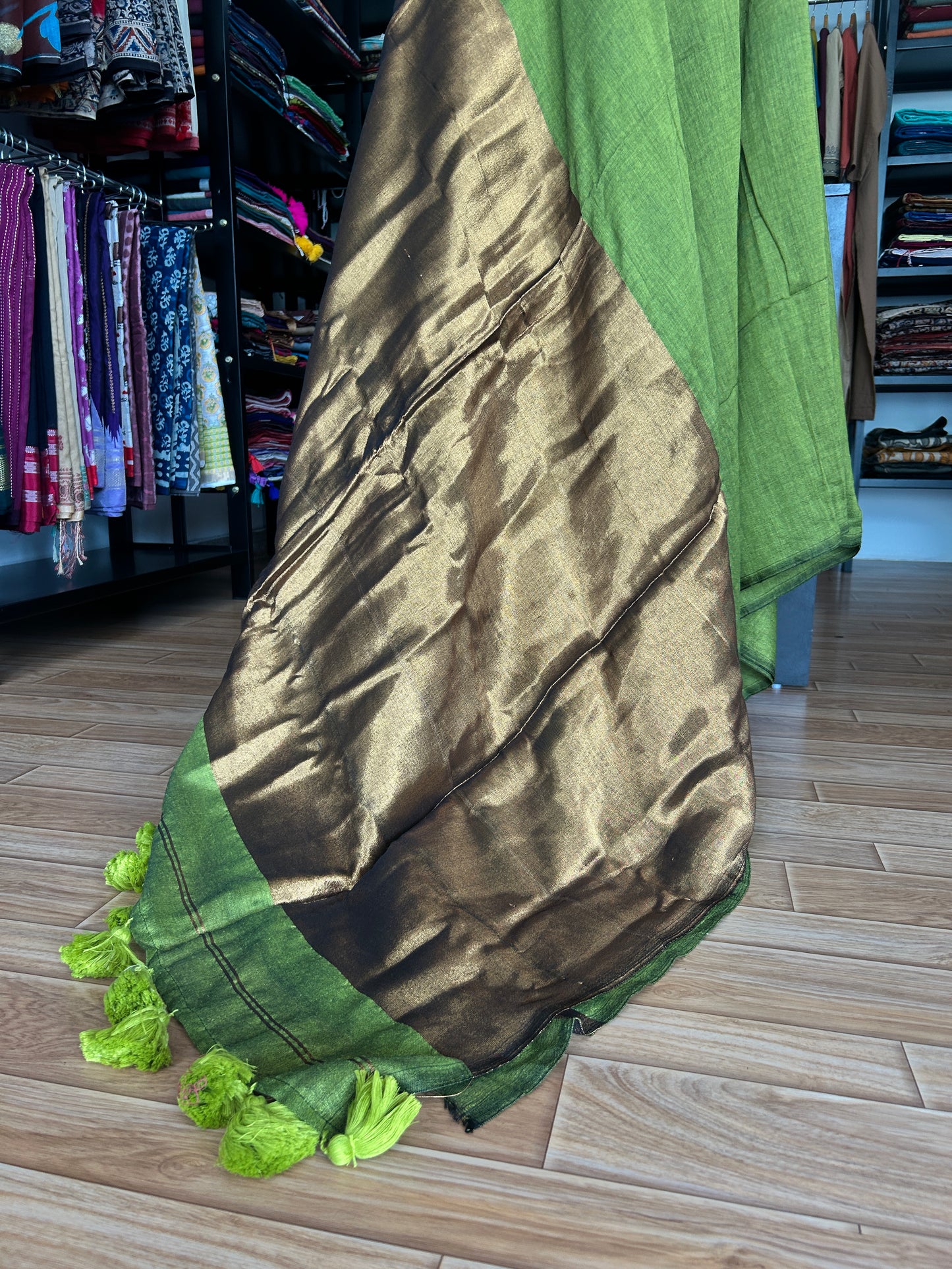 GREEN ACRYLIC SAREE