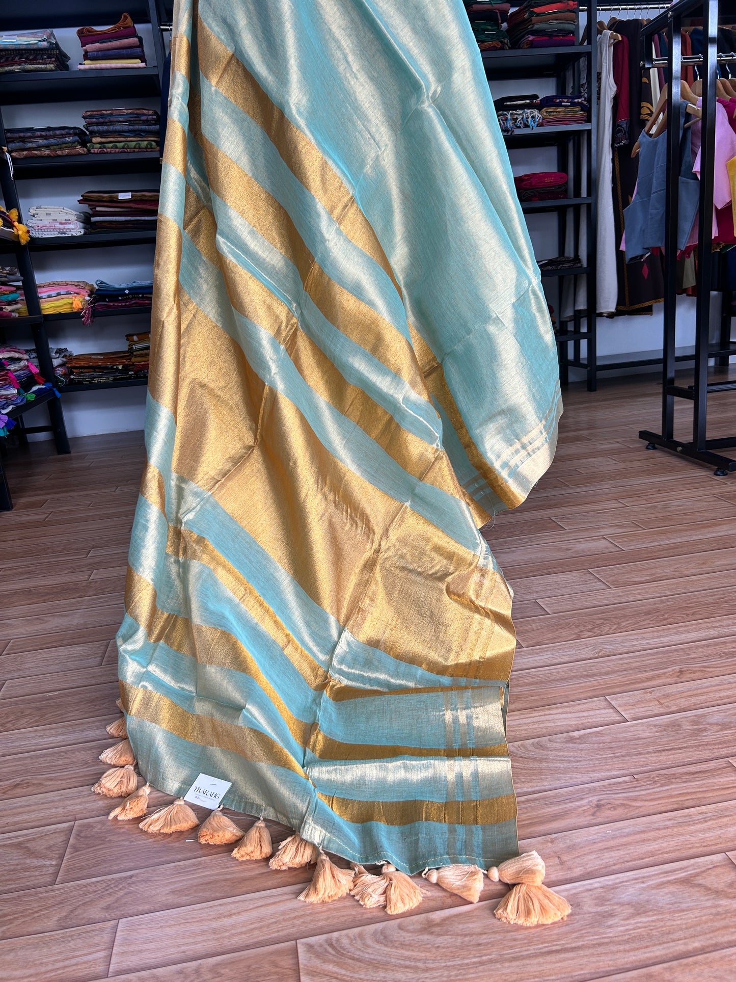 GREEN TISSUE  MUL SAREE