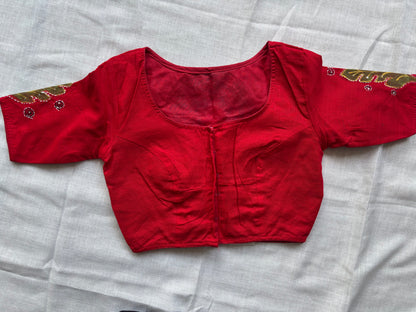 Red hand painted blouse
