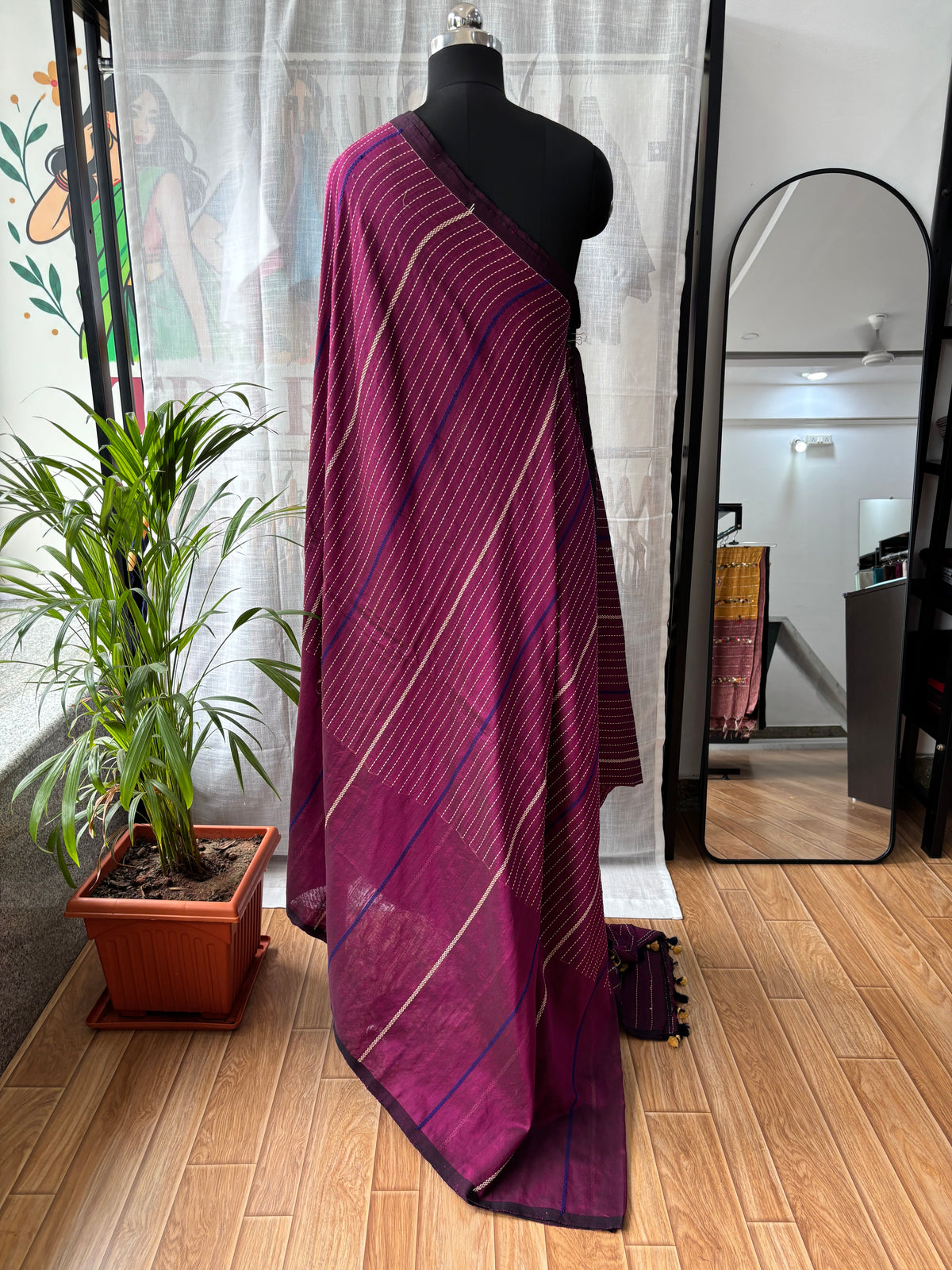 PURPLE MERCERISED SAREE
