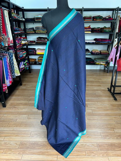 BLUE DHANIAKHALI SAREE