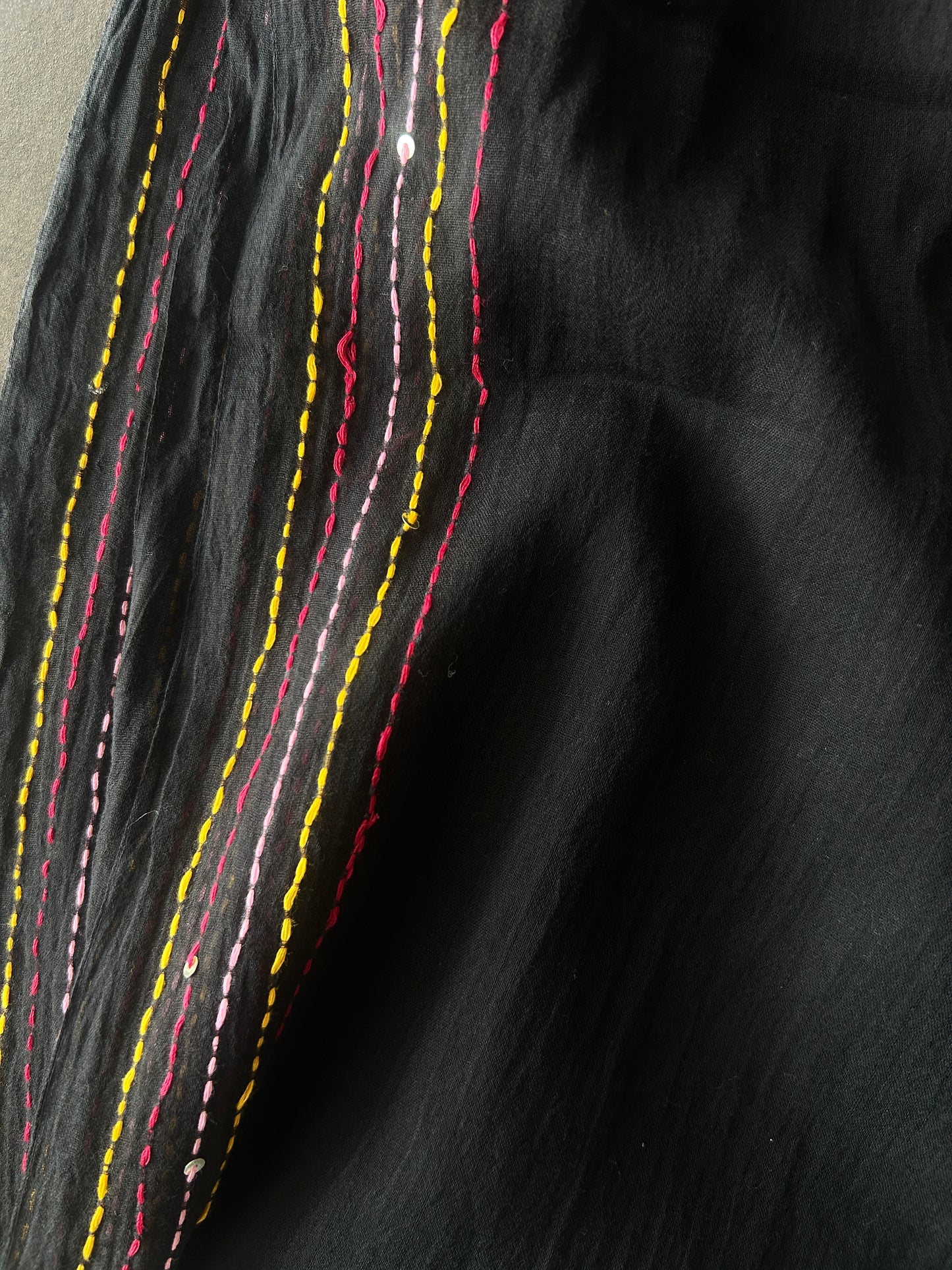 BLACK EMBROIDERY MUL SAREE