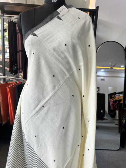 WHITE MUL JAMDANI SAREE