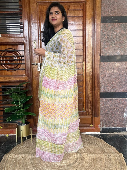 White kota doria saree