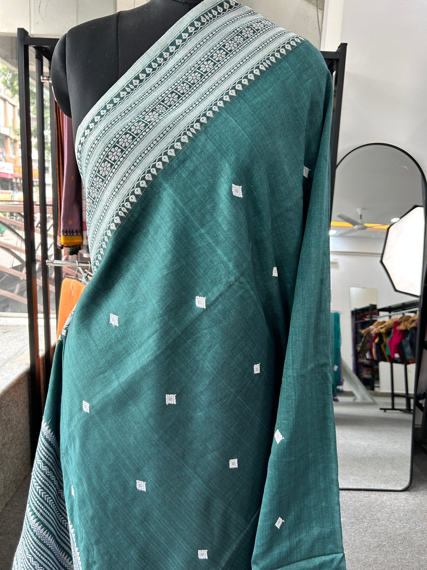 GREEN MERCERISED SAREE