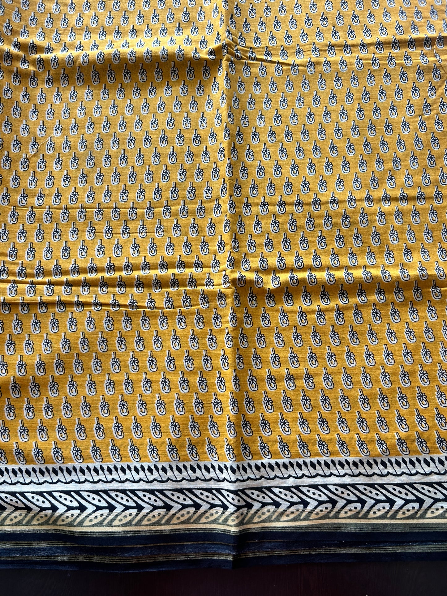 Yellow chanderi mul cotton