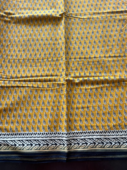 Yellow chanderi mul cotton