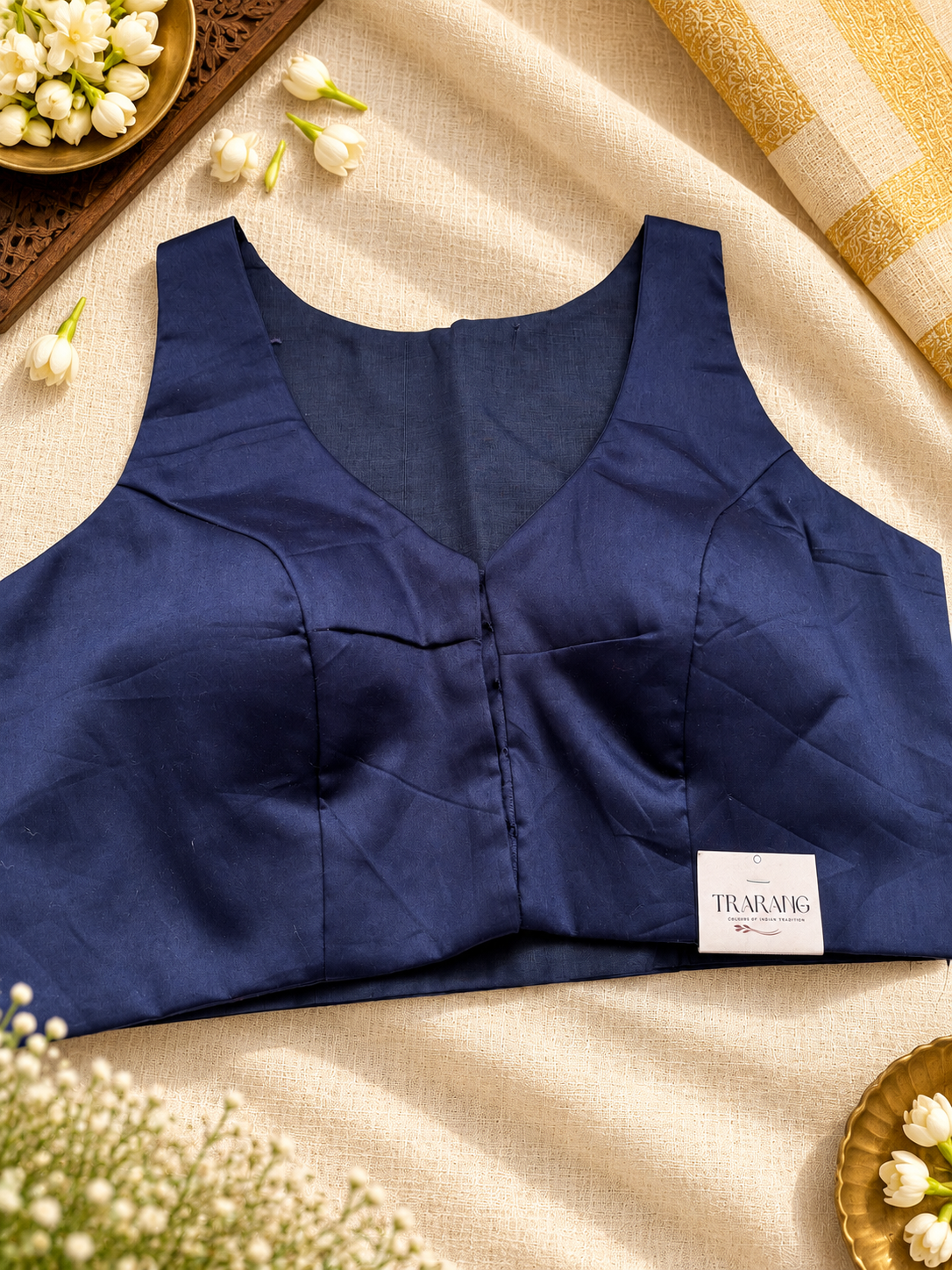 NAVY BLUE COTTON BLOUSE