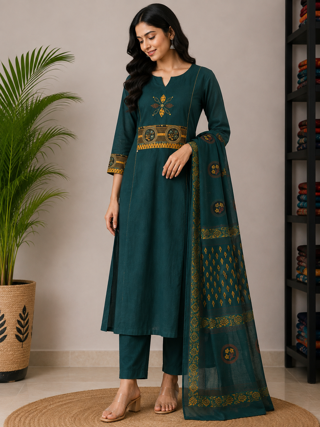 GREEN GAMTHI COTTON SUIT