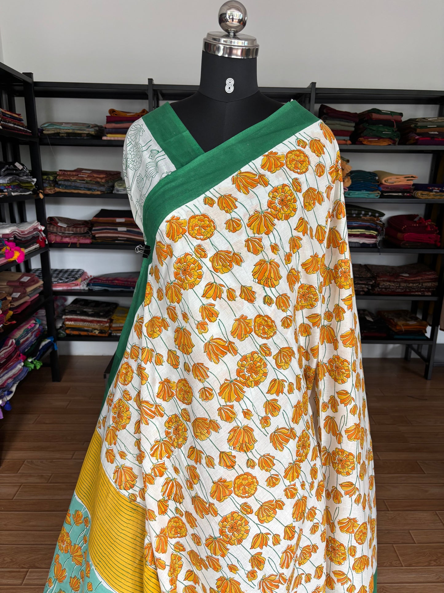 ORANGE QUIRKY MUL SAREE