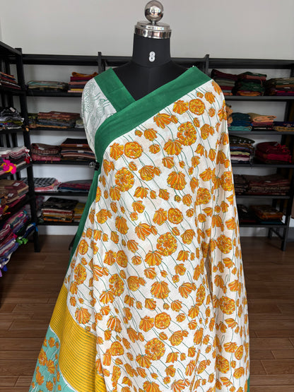 ORANGE QUIRKY MUL SAREE