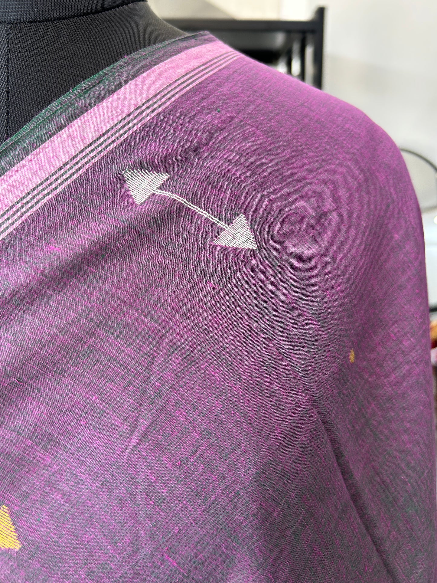 LAVENDER KHADI JAMDANI SAREE
