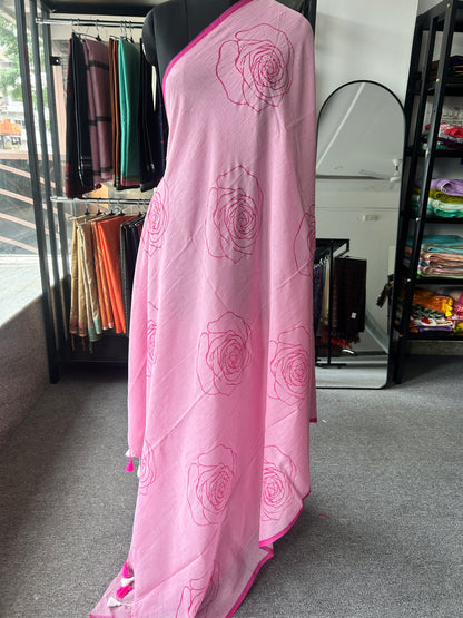 PINK MUL SAREE