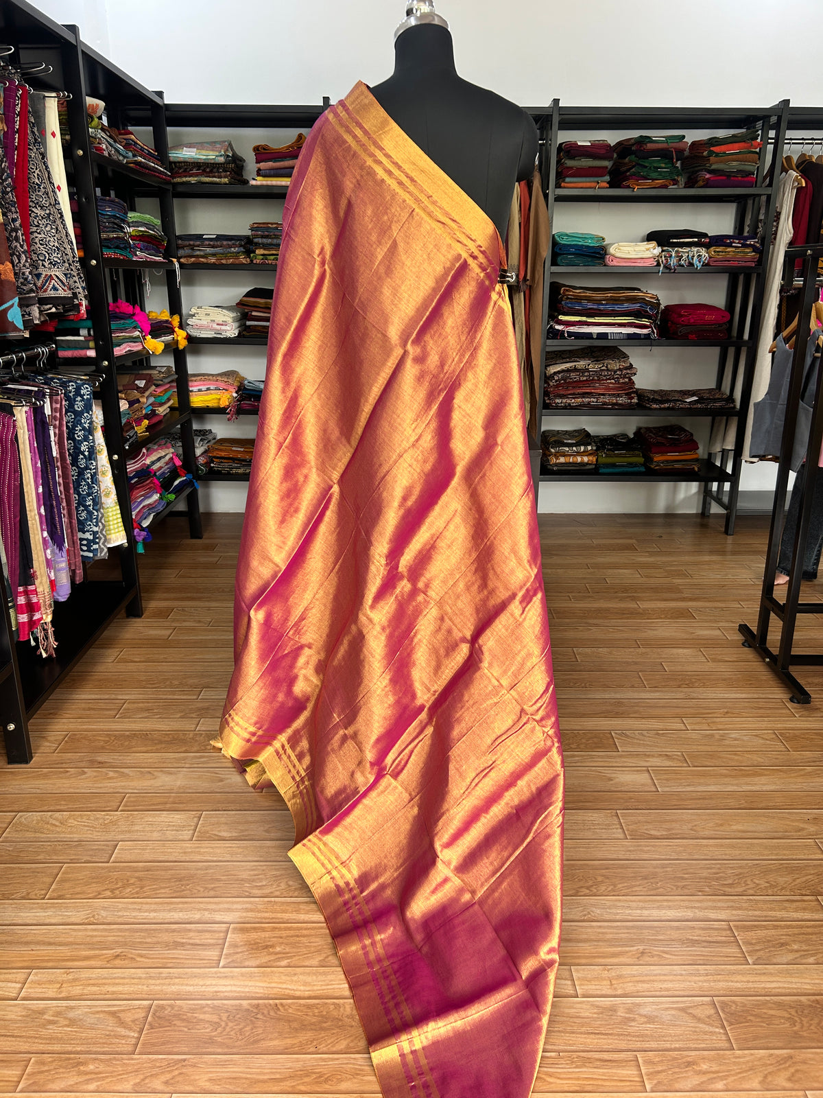 PINK TISSUE  MUL SAREE