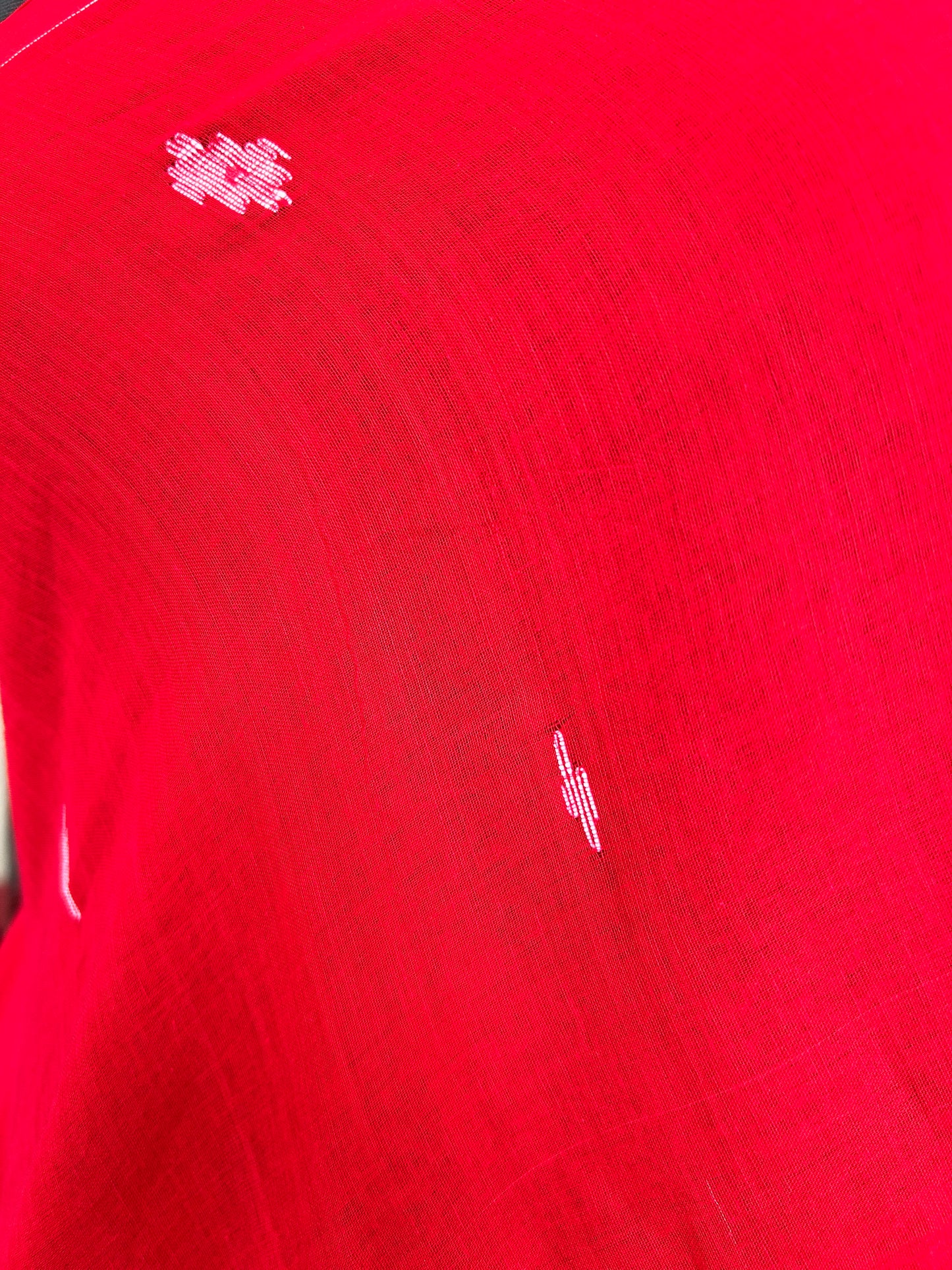 RED JAMDANI SAREE