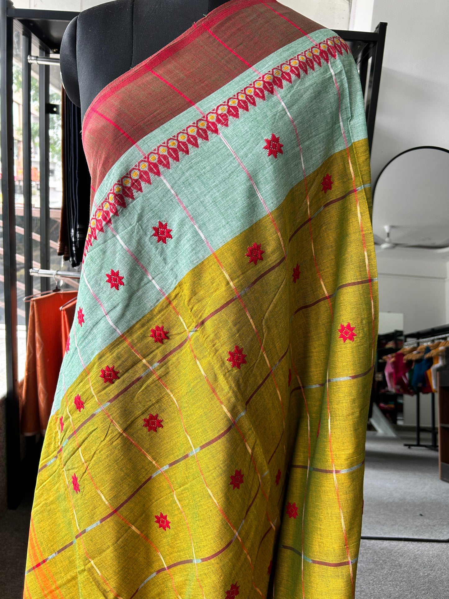 GREEN DHANIAKHALI SAREE