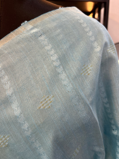 BLUE TISSUE SAREE