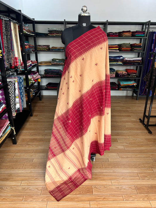 RED DHANIAKHALI SAREE