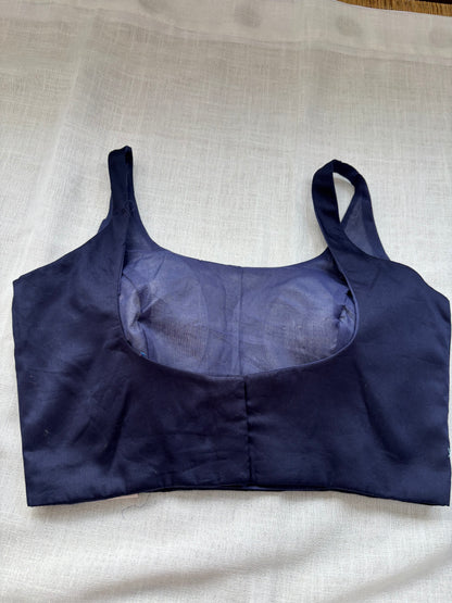 NAVY BLUE COTTON BLOUSE