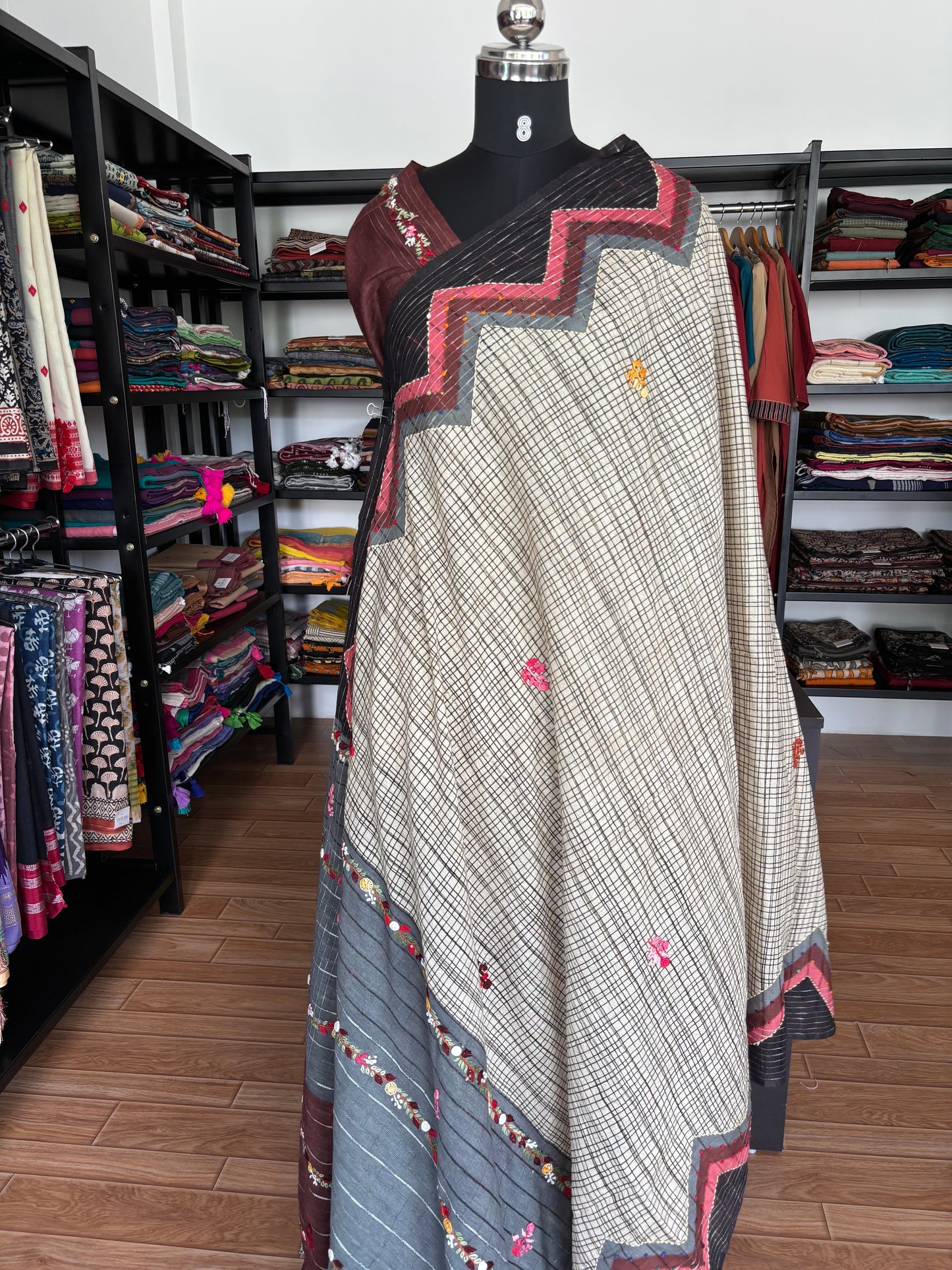 GREY  EMBROIDERED SAREE