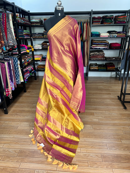PINK TISSUE  MUL SAREE