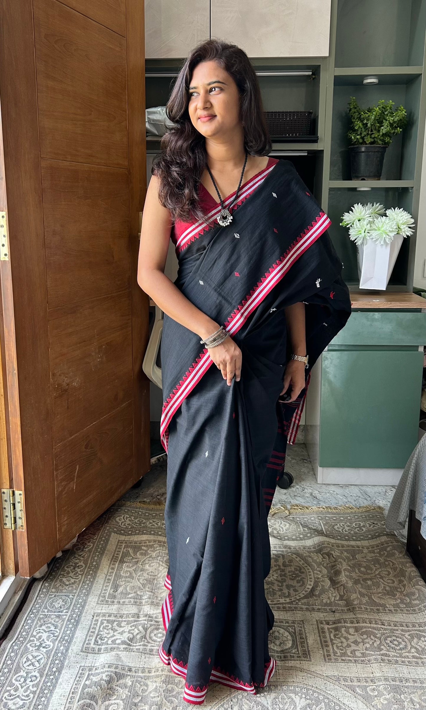 BLACK DHANIAKHALI SAREE