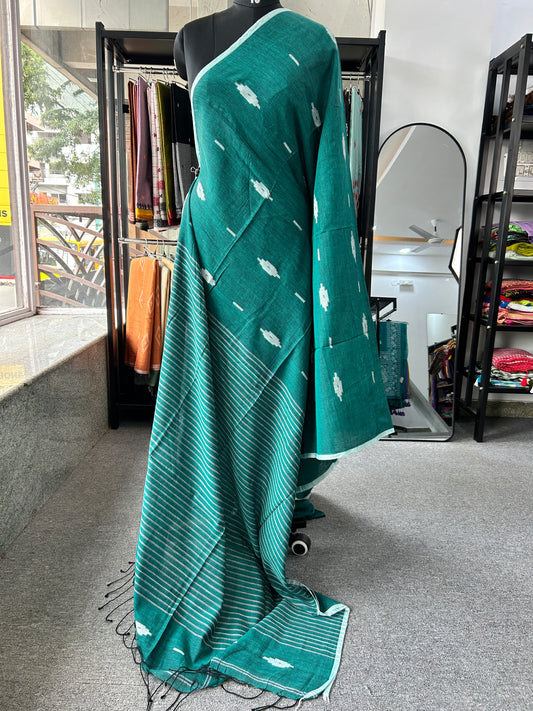 GREEN MUL JAMDANI SAREE