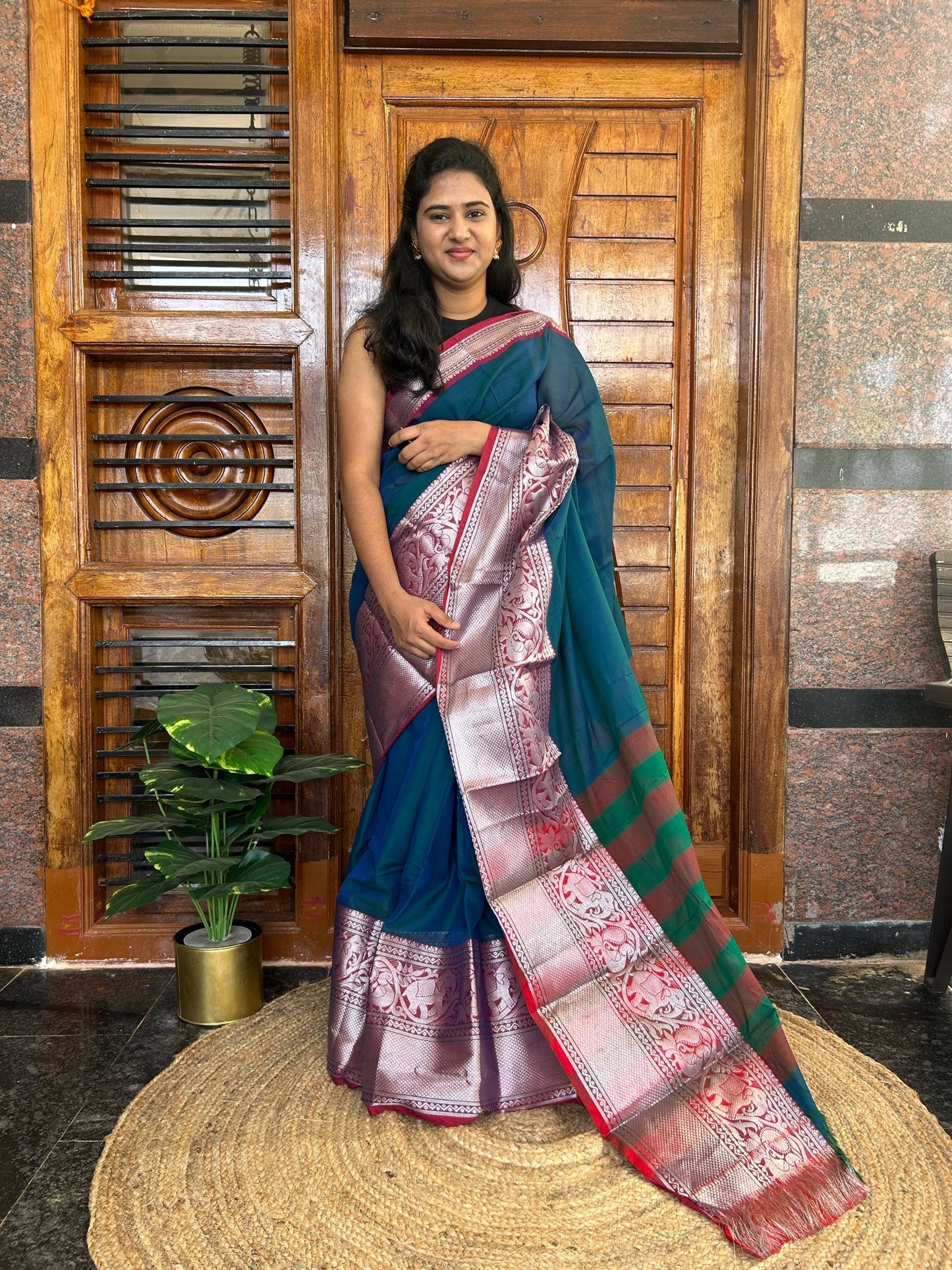 Blue Narayanpet saree.