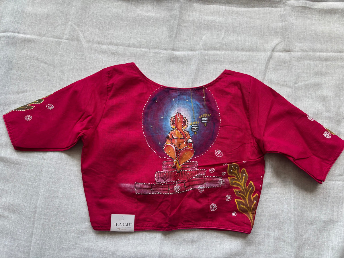 Pink hand painted blouse