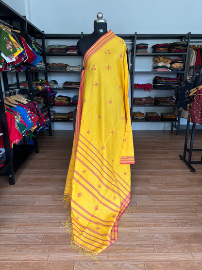 YELLOW BHUJODI SAREE
