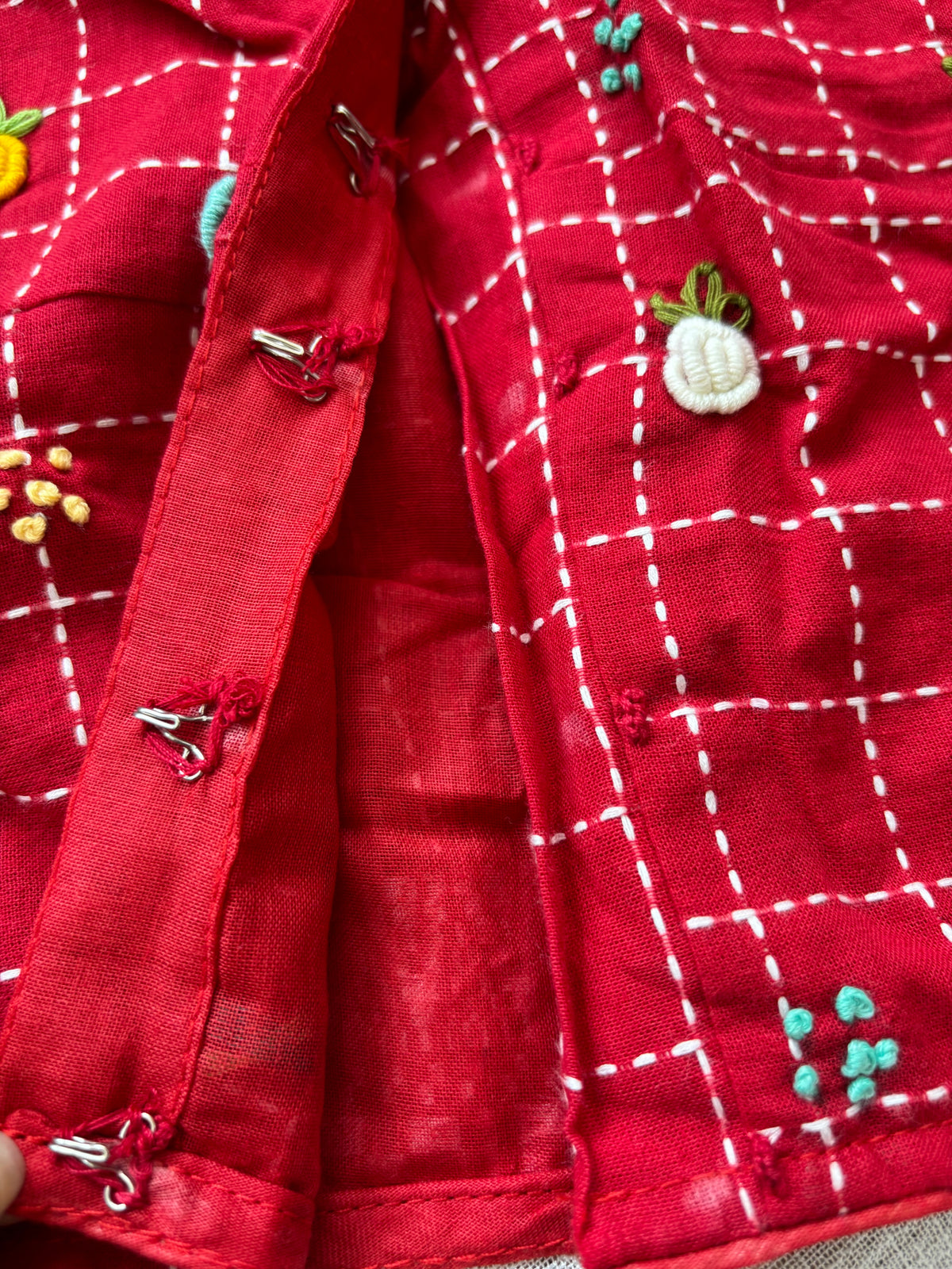RED EMBROIDERED  BLOUSE