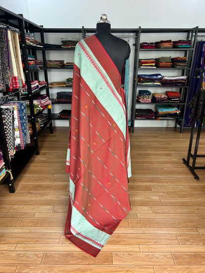 MARRON DHANIAKHALI SAREE