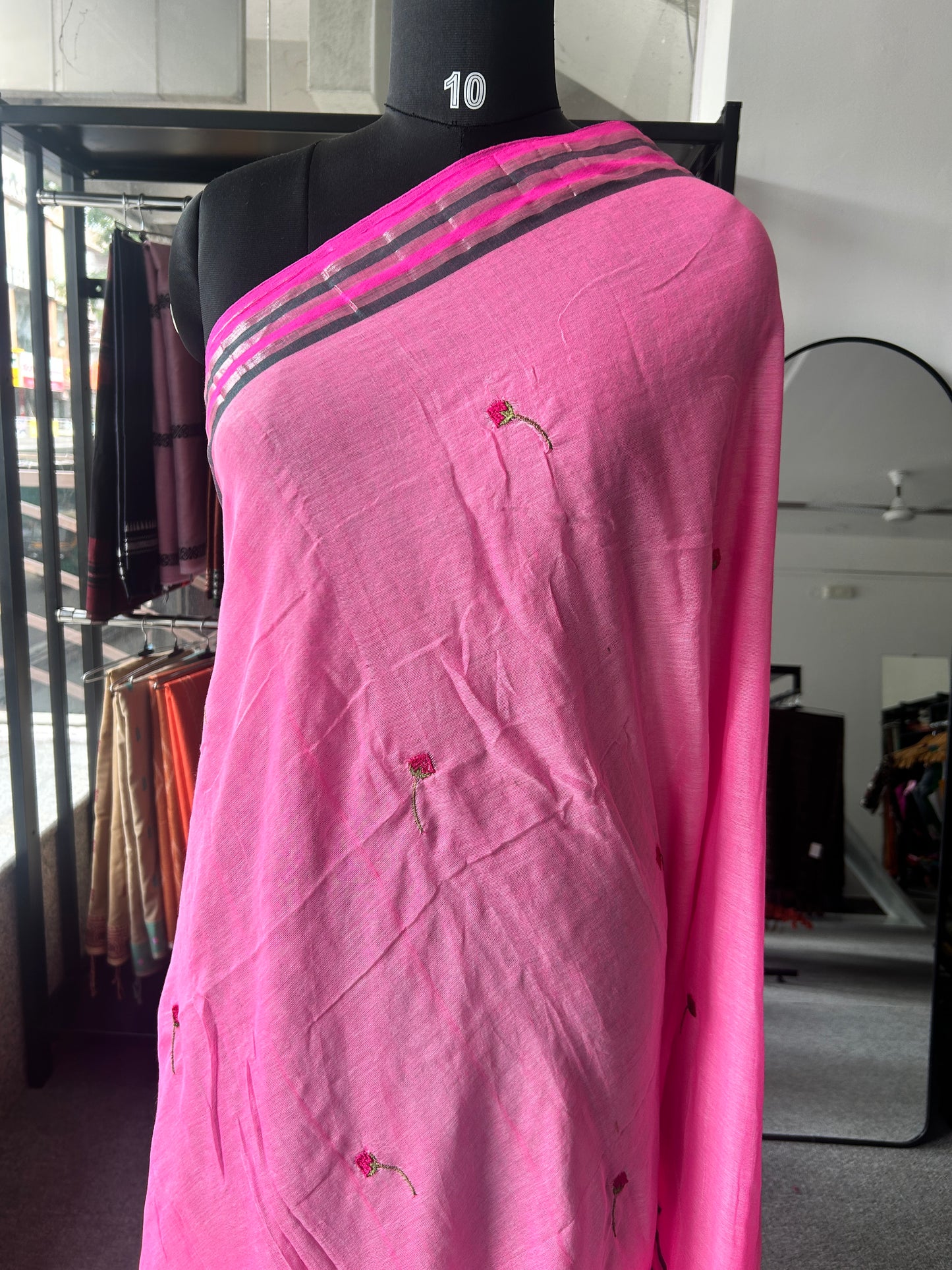 PINK MUL SAREE