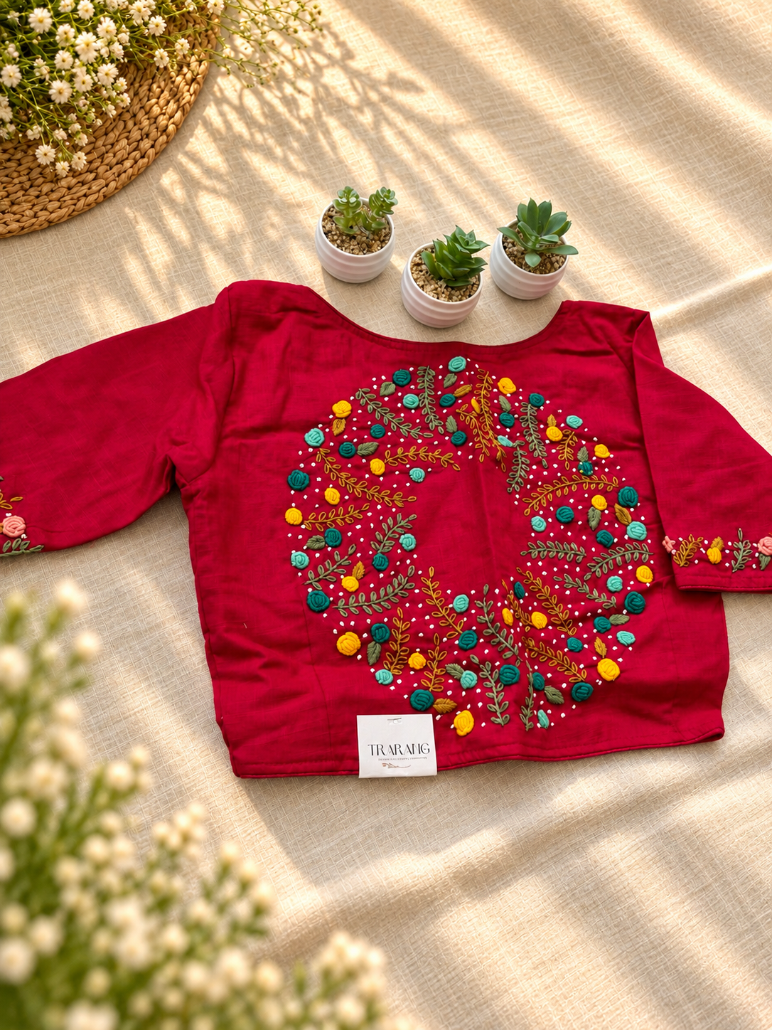 PINK EMBROIDERED  BLOUSE
