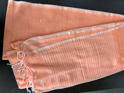 PEACH MUL JAMDANI SAREE