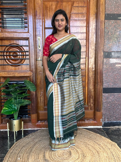 Green jamdani saree
