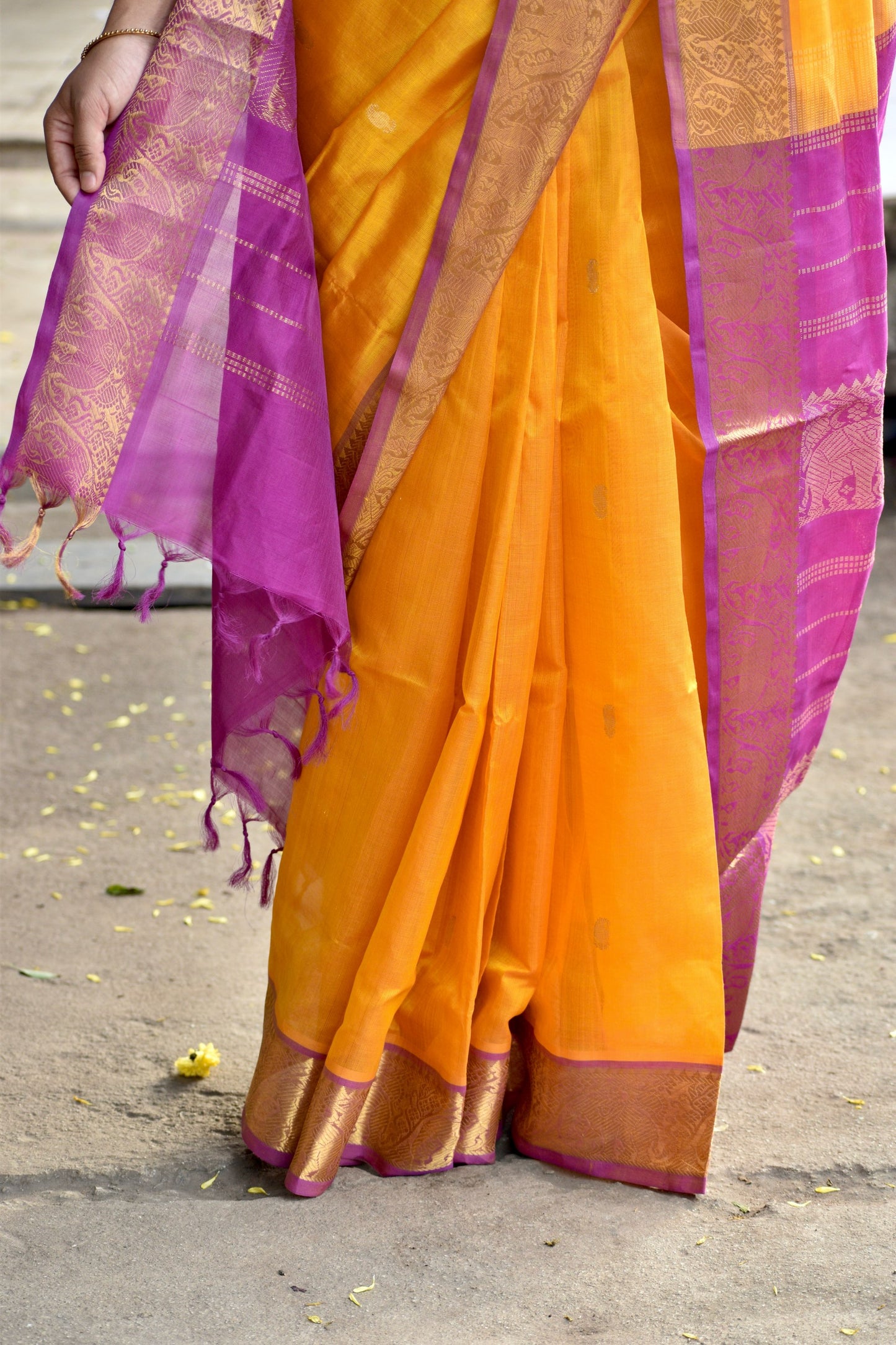 YELLOW KANCHI SILK COTTON