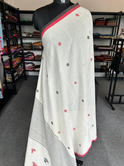 WHITE JAMDANI SAREE