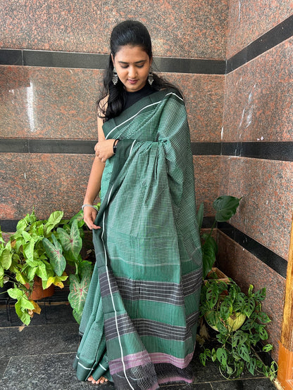 GREEN PATTEDANCHU SAREE.