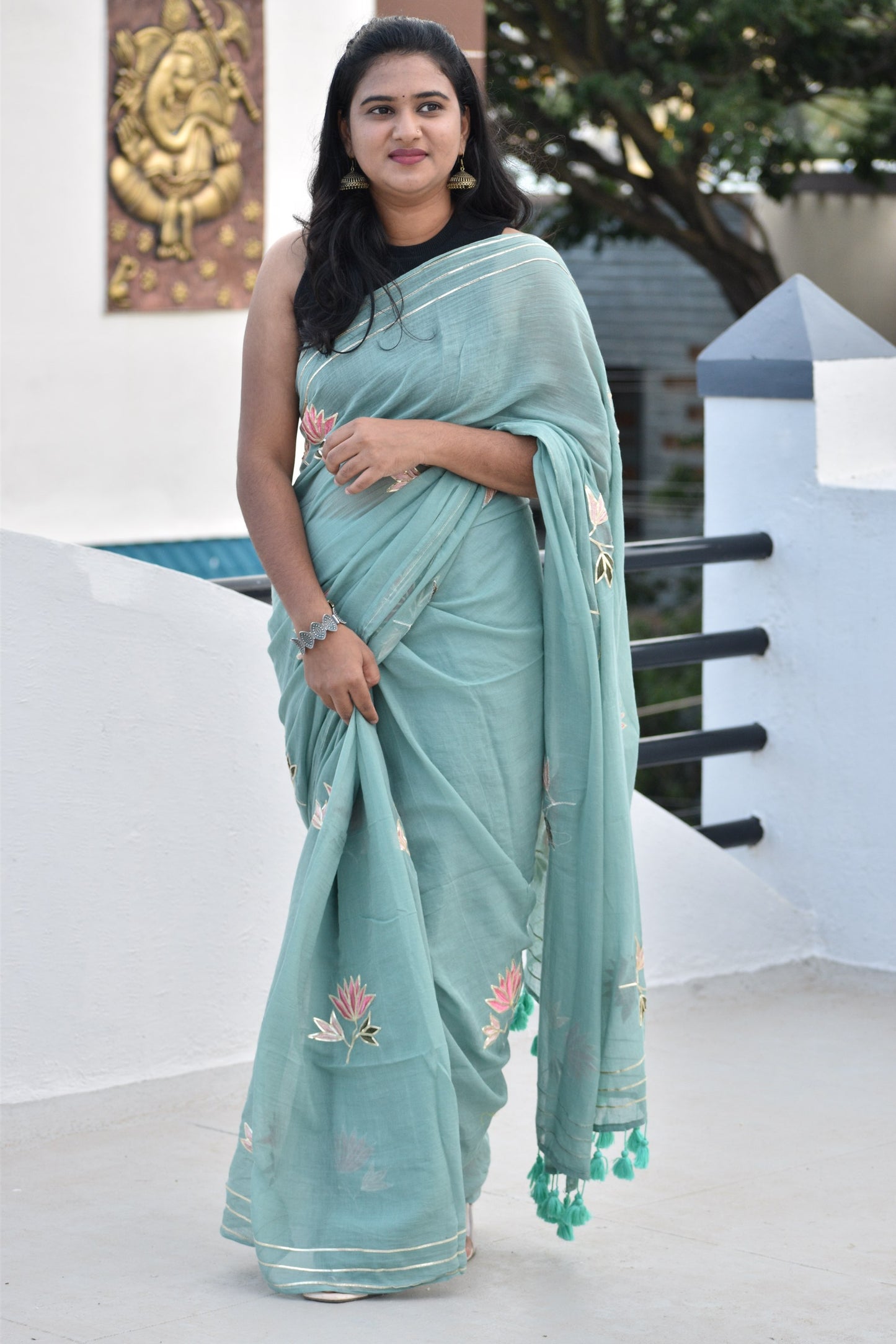 GREEN MUL SAREE