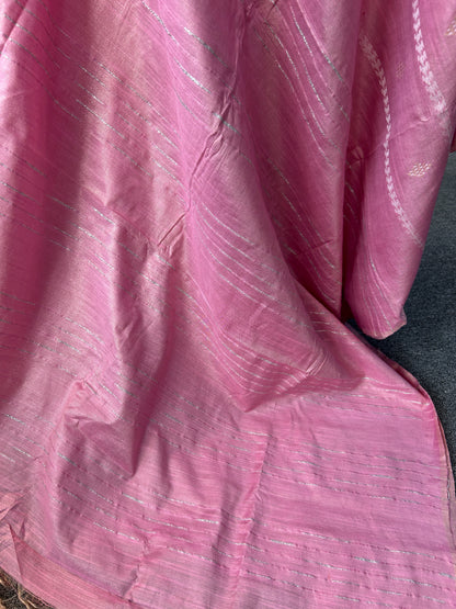 PINK TISSUE SAREE