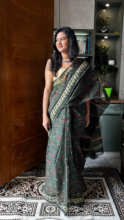 Green kota saree