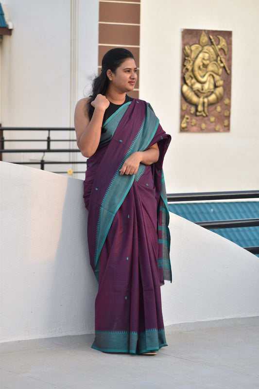 PURPLE DHANIAKHALI SAREE